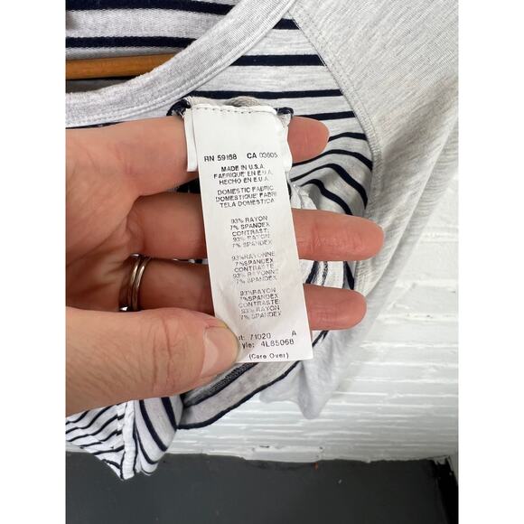 Karen Kane Women's Striped Long-Sleeve Pullover Sweater Gray/Black Size XL - Picture 4 of 5